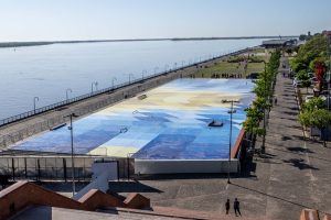 intervención artística en el playón del Parque de España-rosario-tricentenario-apurainfo