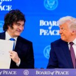 Javier Milei participó de la firma del Consejo de la Paz creado por Donald Trump