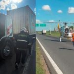 Violento choque en la autopista: rescataron a un camionero y lo trasladaron en helicóptero al Heca
